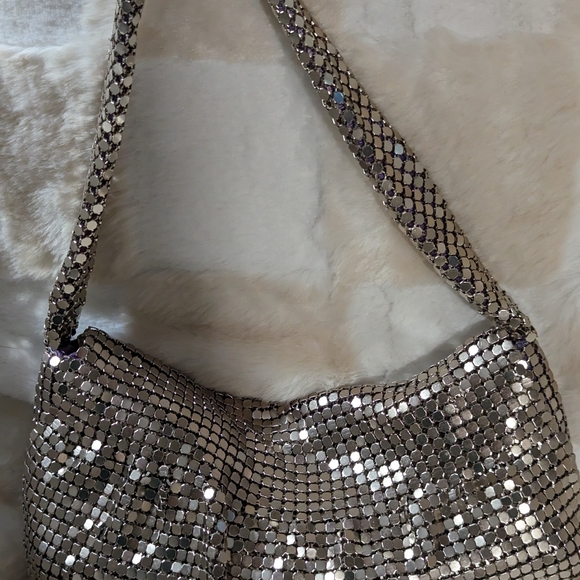 Liz Gold Metallic Metal Mesh Small Evening Bag Purse - Picture 4 of 5